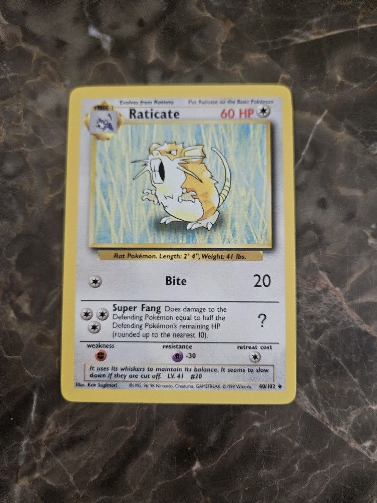 Pokemon Raticate 40/102