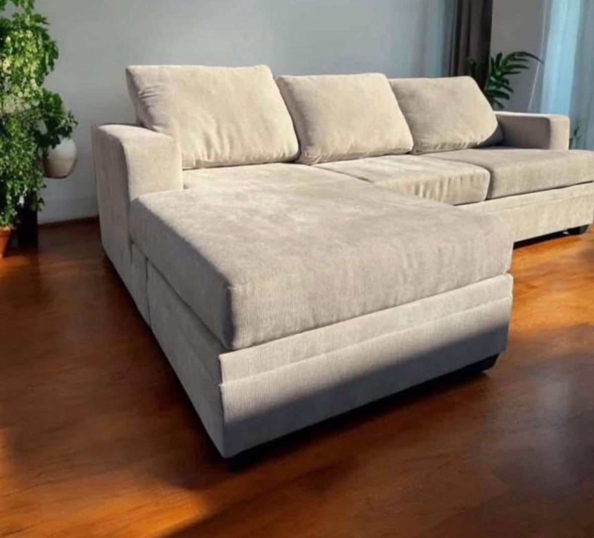 Beige Reversible Living Spaces Couch 🛻Delivery Available🛻