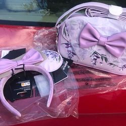 Wisteria Loungefly Scented Minnie Ears And Crossbody Bag