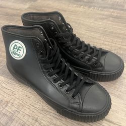 Iconic Sandlot Lovers! Black Leather on Leather PF Flyers Sneakers Size 9 