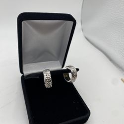 14K Diamonds Cut HUGGY Earrings 