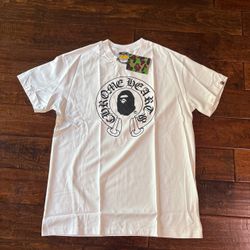 BATHING APE X CHROME HEARTS WHITE SHIRT