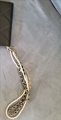 Black Quilted Clutch with Chain Strap
