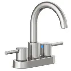 PROJECT SOURCE Idlewood Brushed Nickel Finish Centerset Bath Sink Faucet