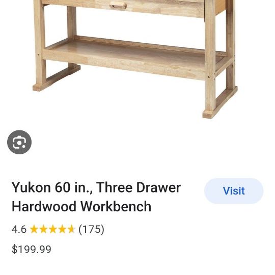 60 in., Three Drawer Hardwood Workbench