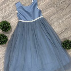 Satin Blue Tulle Dress