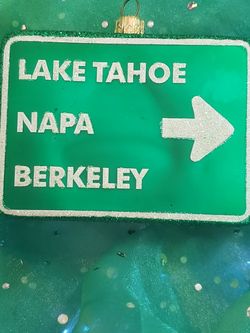 Ornaments to Remember BAY AREA SIGN - Artisan Hand-Crafted Glass Blown - NEW