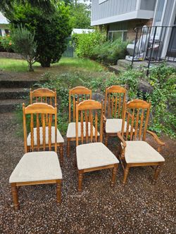 Set of 6 solid wood dining  chairs