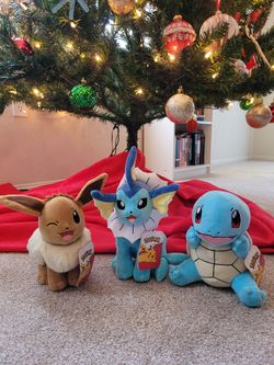 3 New Pokemon Stuffies Lot For Sale!