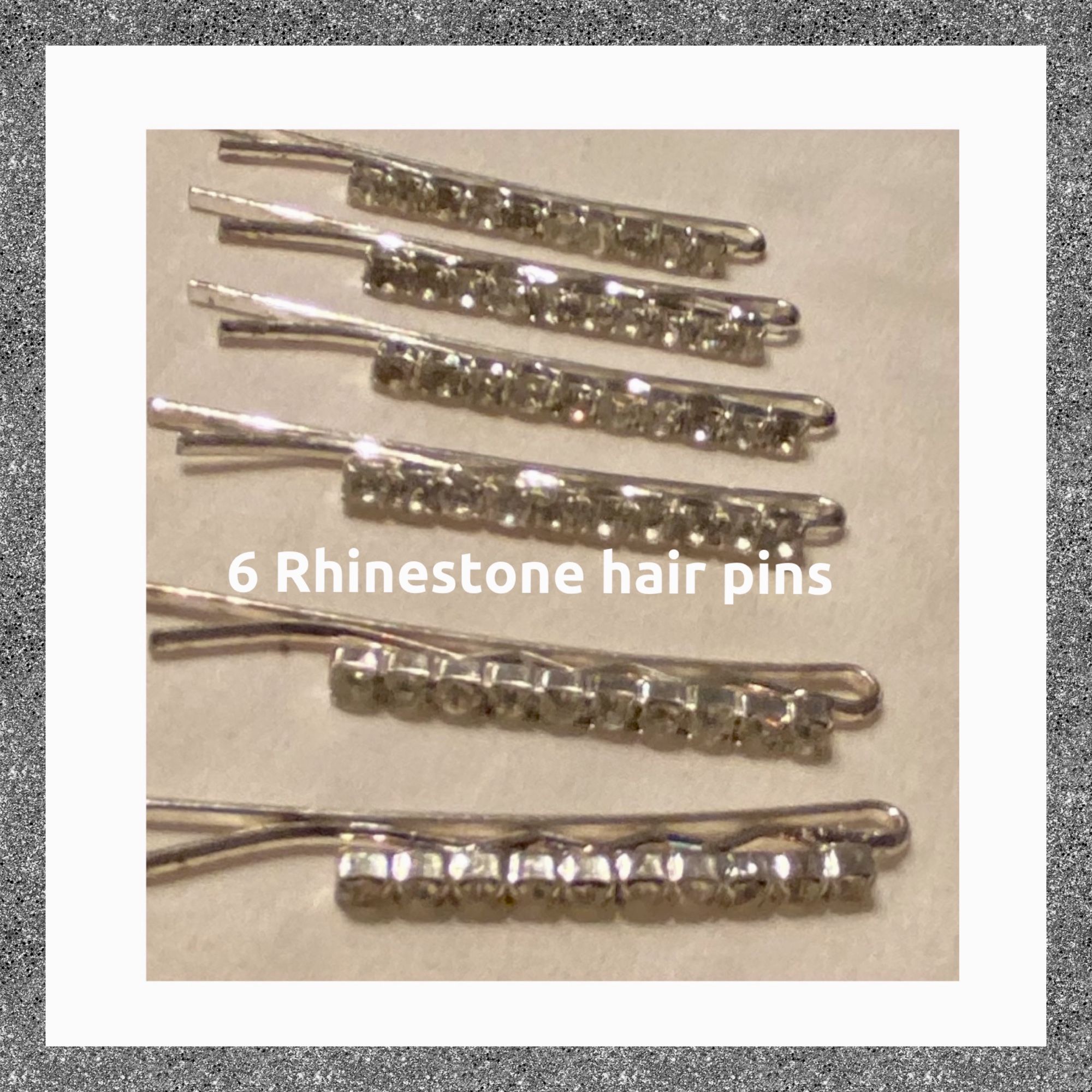 6 Rhinestone Hair Pins 