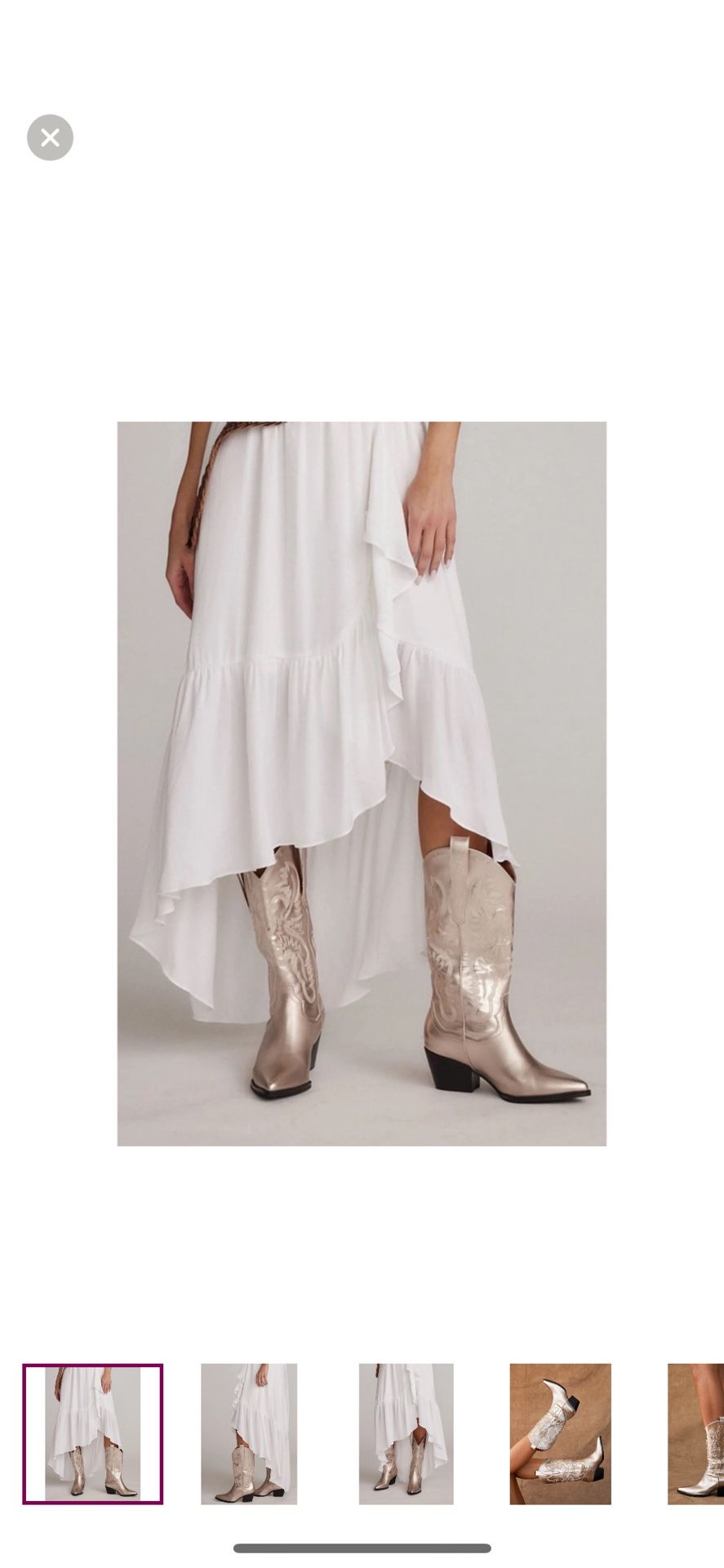 New Oasis Society Champagne Metallic Cowboy Boots