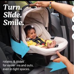 Graco SnugRide Turn & Slide Infant Car Seat, Rear Facing Rotating Car Seat with Base for 4-30 lbs. with 180 Degree Turn for Easy Access, Lightweight C