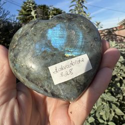 Labradorite crystal heart stone