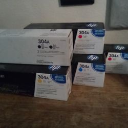 Hp Printer Toner Colors: Black, Magenta X2, Yellow, And Blue