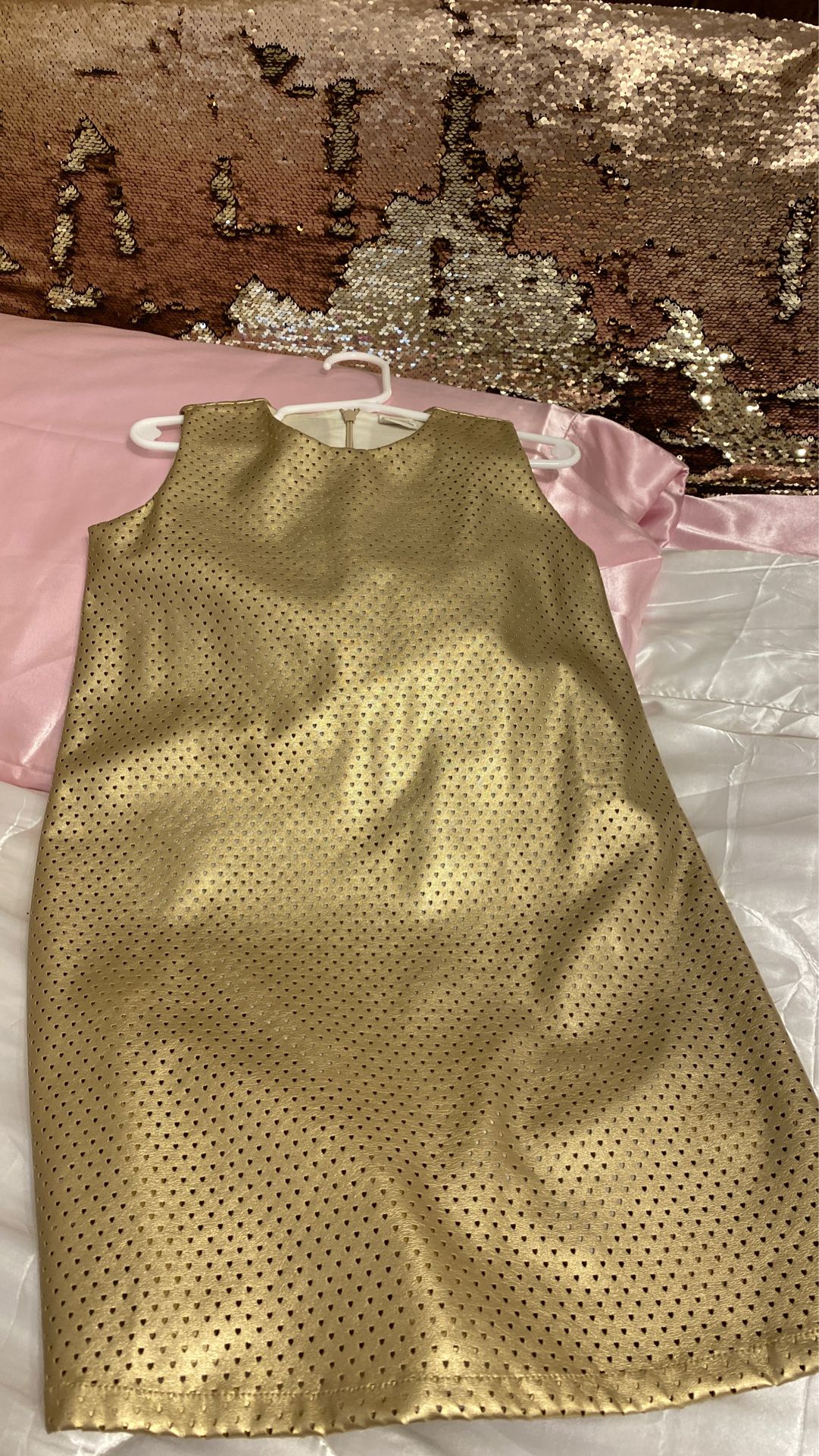 Golden summer dress size 7 girls $10