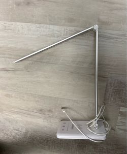 White crown LED Table Lamp with USB Charging Port