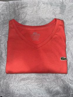 Lacoste Men’s V-neck Tshirt-Orange