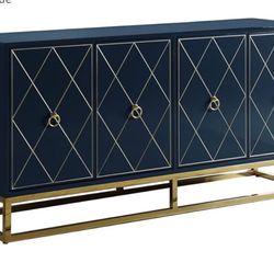 Navy Blue Lacquer Buffet/Entertainment Center
