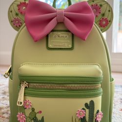 Disney Loungefly Cactus Succulent Mini Backpack Mickey Ears Pink Bow