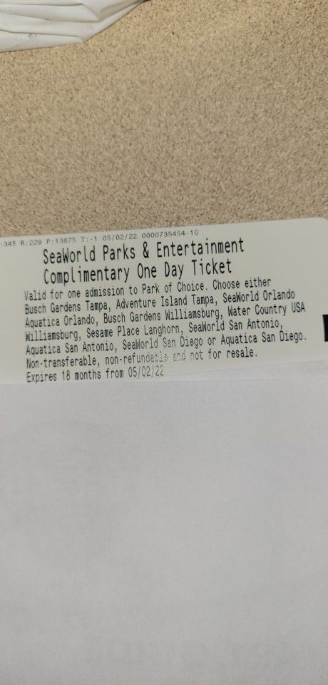 Any Seaworld Park Ticket