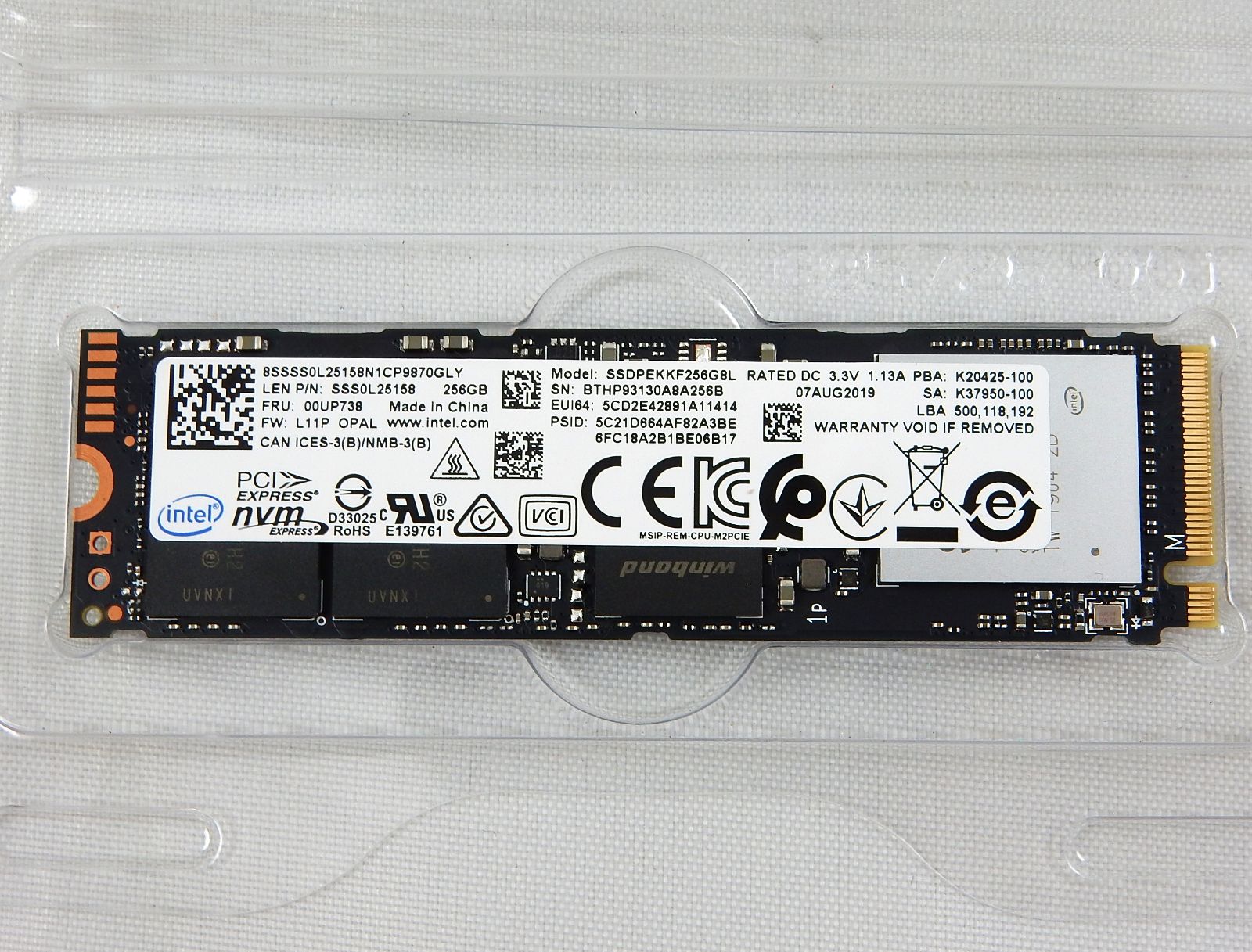 INTEL SSD Pro 7600p 256GB M.2 NVMe PCIe-x4 Solid State Drive
