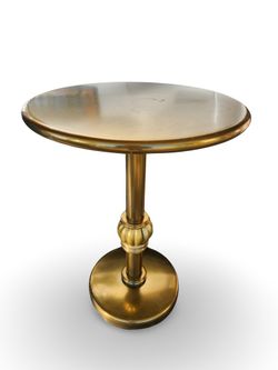 Heavy Metal & Wood Tables w/Brass Finish