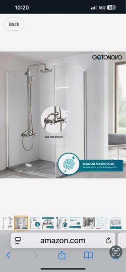 gotonovo Shower System Set with Hand Sprayer and Tub Spout Stainless Steel8 Inch black and chrome and gold bronze C47