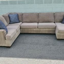 Grey Three Piece Sectional Couch Delivery Available 