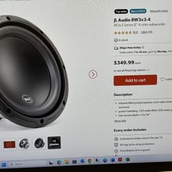 jl audio Speakers 8” Car Stereo Sub Woofers. New Condition 