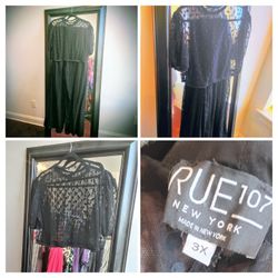 Black Polkadot Lace Rue 107 Two piece 3x