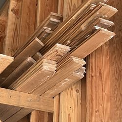 50-yr Old Red Cedar Clear T&G 1x4 Planks