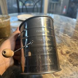 steel hand crank flour sifter