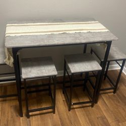 Small Table Set With Stool Chairs