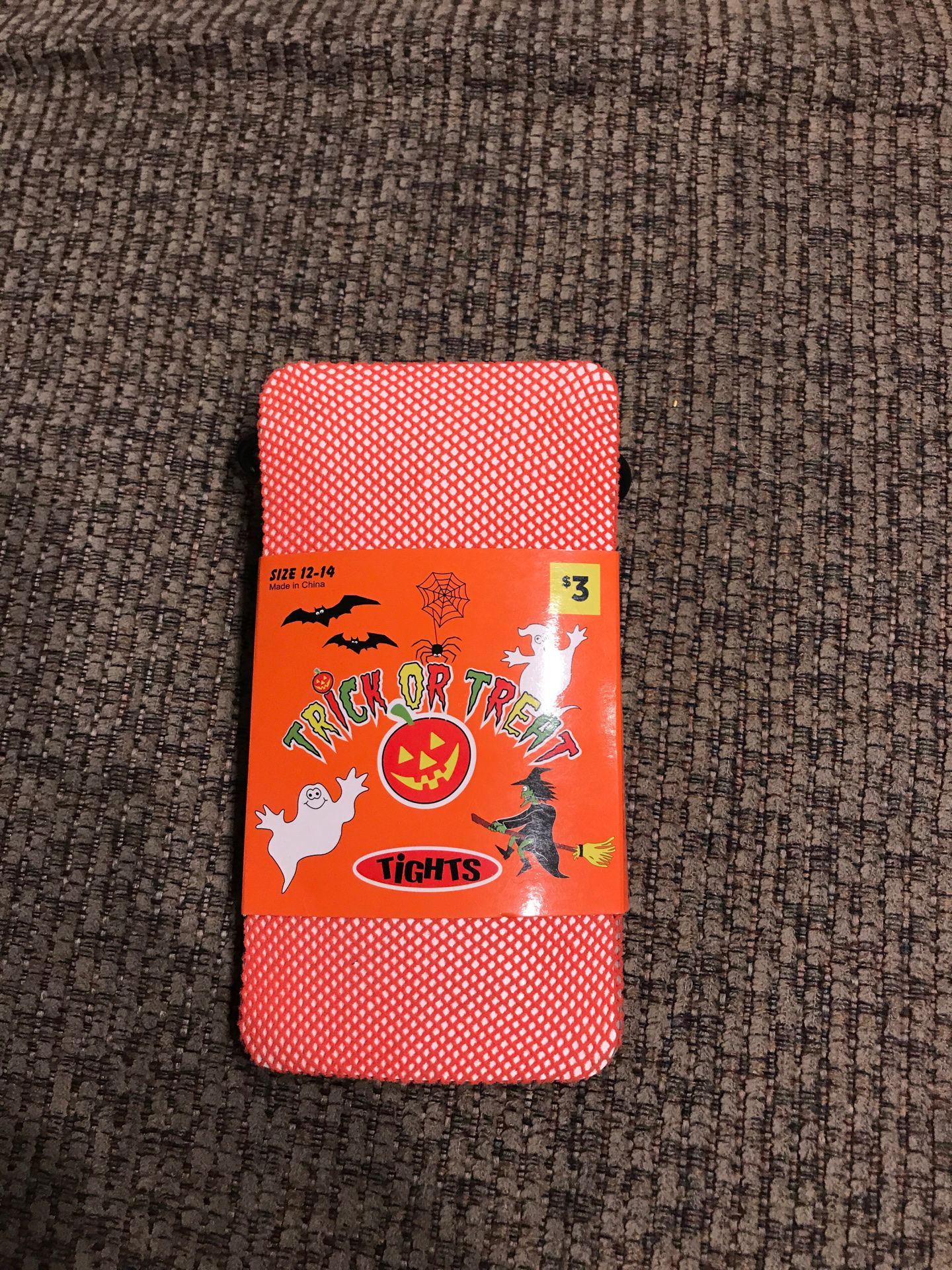 Halloween Girls size 12 to 14 orange fishnet tights