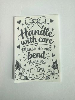 Please Do Not Bend Stickers 10 Pack 4x6 Handle With Care Shipping Labels Kawaii