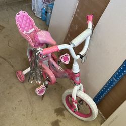 Nice 14 Inch Bike With Training Wheels/doll Seat
