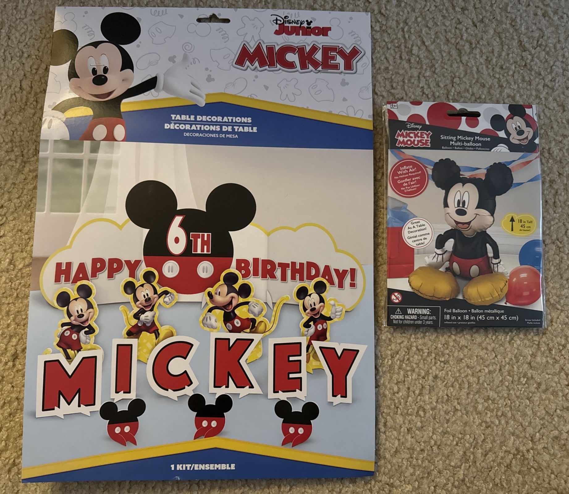 Mickey Mouse Birthday Party Supplies (table Decorations, 18 Inch Tall, Sitting Mickey Mouse Balloon)