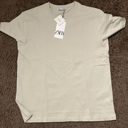 Zara Medium-Weight Tee, Light Sand, Size (L)
