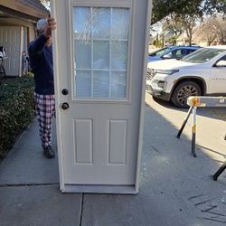 32x80 Back Door , Modern Style Bars And Miniblinds Built In Glass. Ritgh Swing , Ready To Install 