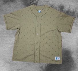 Undefeated Shirt Large Black Baseball Jersey UNDFT Embroidered Olive Green Rare