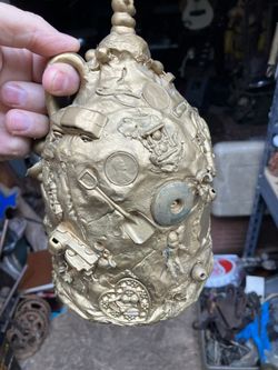 Rare Collectible, Folk, Art, Jug, Coins trinkets, oddities