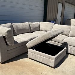6 PIECE MODULAR SECTIONAL WITH STORAGE OTTOMAN 