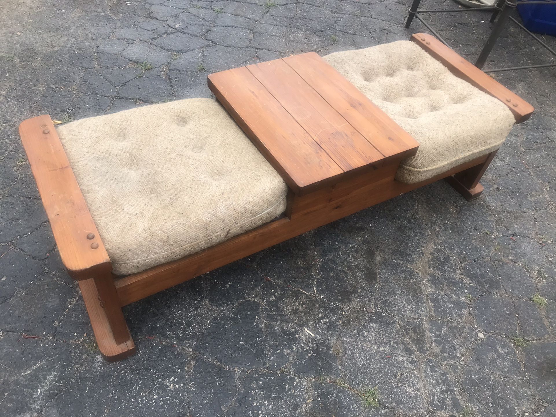 70s Wood Frame Coffee Table/footrest For DIY Makeover