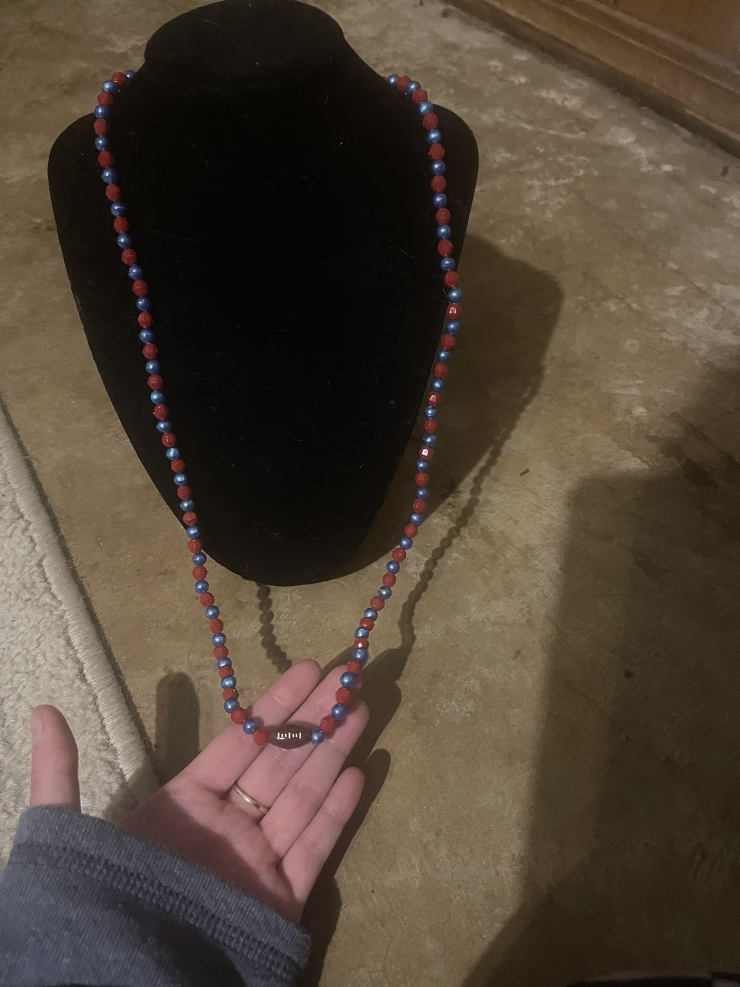 Blue And Red Football Necklace 2️⃣