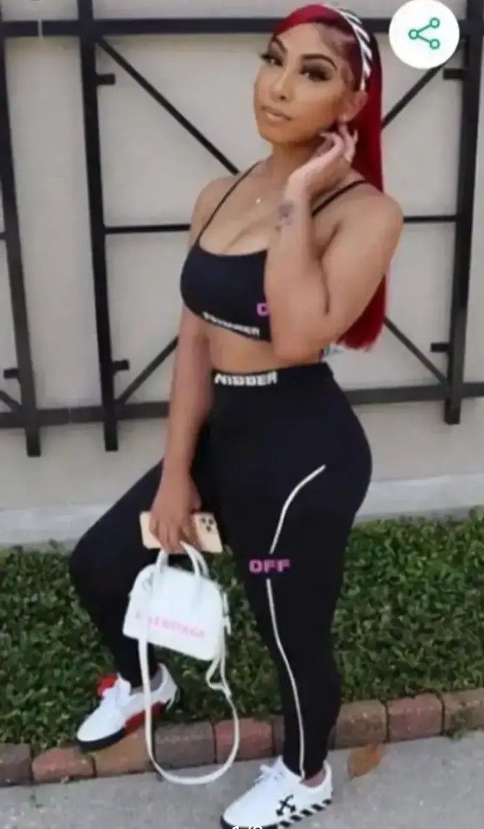 SPORTS BRA n STRETCH PANTS...2-pc .. OFF WHITE. Set .... New . S-M-L - CHECK OUT MY PAGE FOR MORE ITEMS