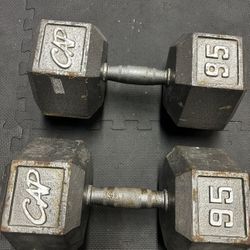 CAP 95 lb Dumbbells (Pair) - Heavy Duty Hex Weights