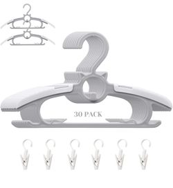Baby Nursery Closet Hangers, Ultra Thin Non-Slip and Extendable Laundry Infant Pant Hanger for Newborn Clothes 30pcs11“-14‘’ Adjustable Children Coat 