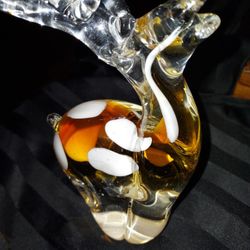 Clear Hand-blown Deer/Stag Paperweight 