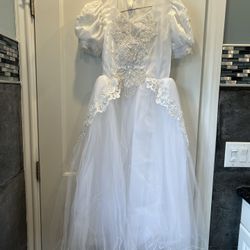 Vestido De Primera Communion Boda Bautiso Blanco Size 12 Flower Girl Dress White 