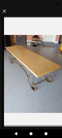 Metal Frame Dining Room Bench. 18H 45W 18D